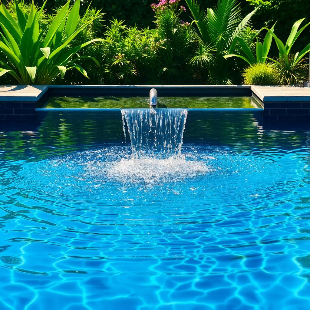 Pool with cascading water feature