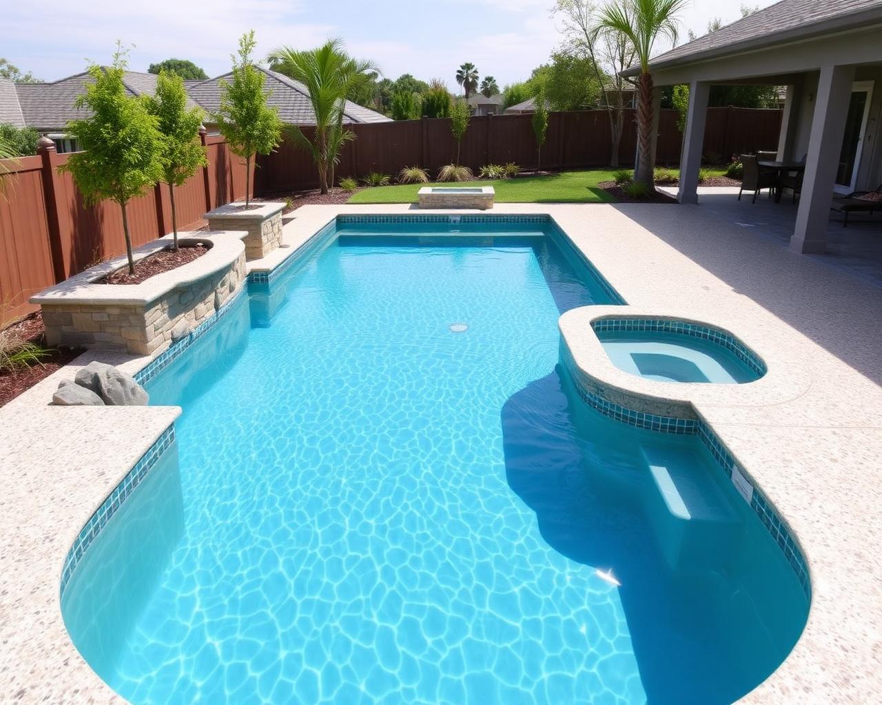 Newly renovated pool with marbelite finish